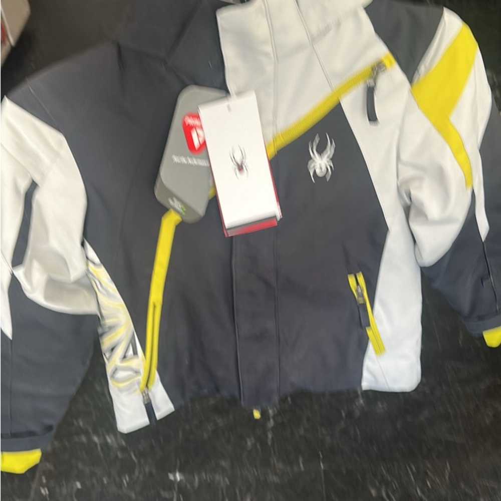 Spyder Kids' Black and Yellow Puffer Jacket